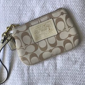 Coach Beige Wristlet